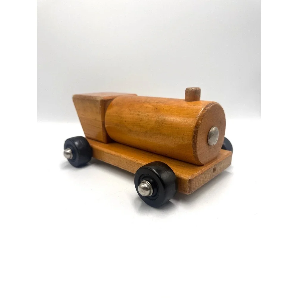 Vintage Handmade Wooden Toy Train Engine‎ Natural Wood Minimalist Collectible